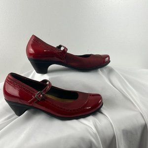 Naot Cherry Red Patent Mary Janes w/ Small Heels